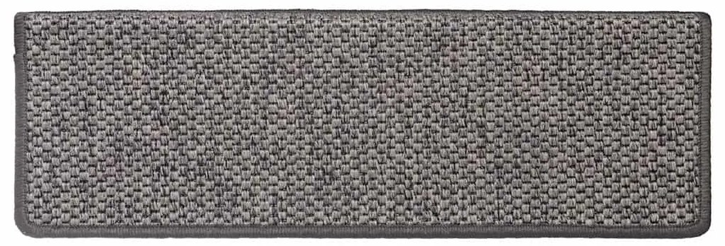 Tapetes escada adesivos aspeto sisal 30pcs 65x21x4 cinza e bege