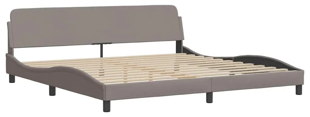 Cama sem colchão 200x200 cm tecido cinzento-acastanhado