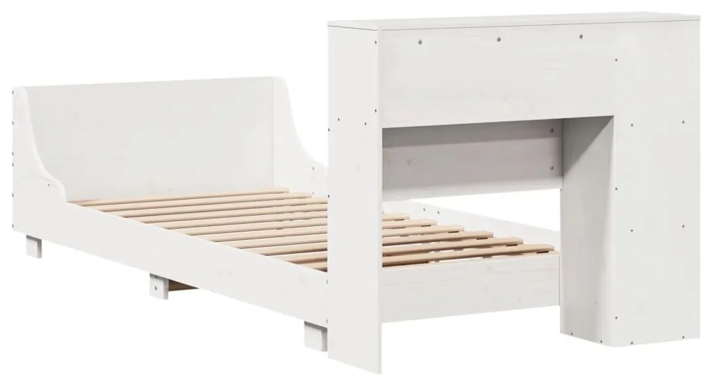 Cama sem colchão 100x200 cm madeira de pinho maciça branco