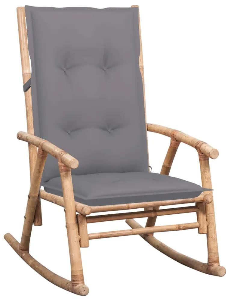 3063919 vidaXL Cadeira de baloiço com almofadão bambu