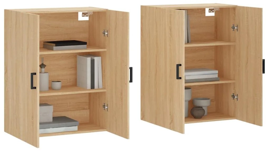 Armários de parede 2 pcs 69,5x34x90 cm carvalho sonoma