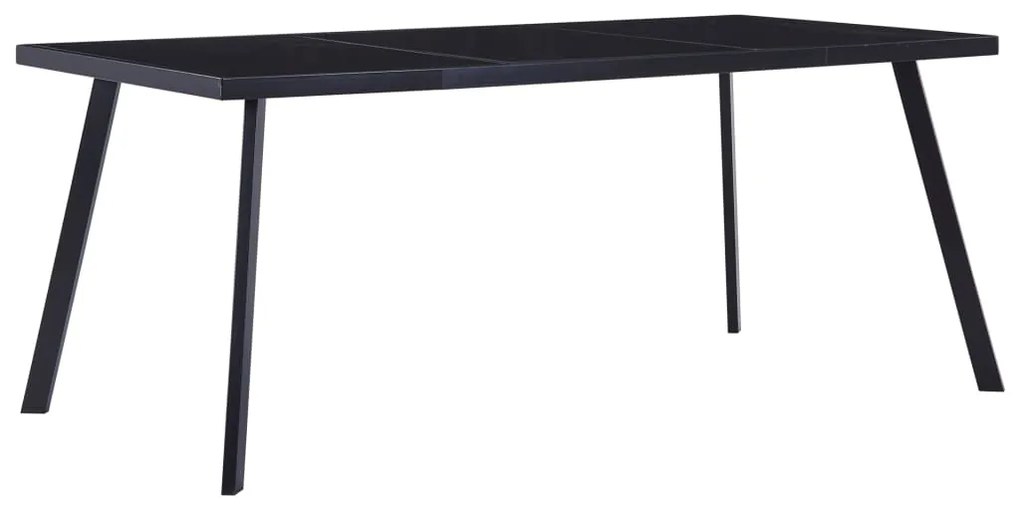 vidaXL Mesa de jantar 160x80x75 cm vidro temperado preto
