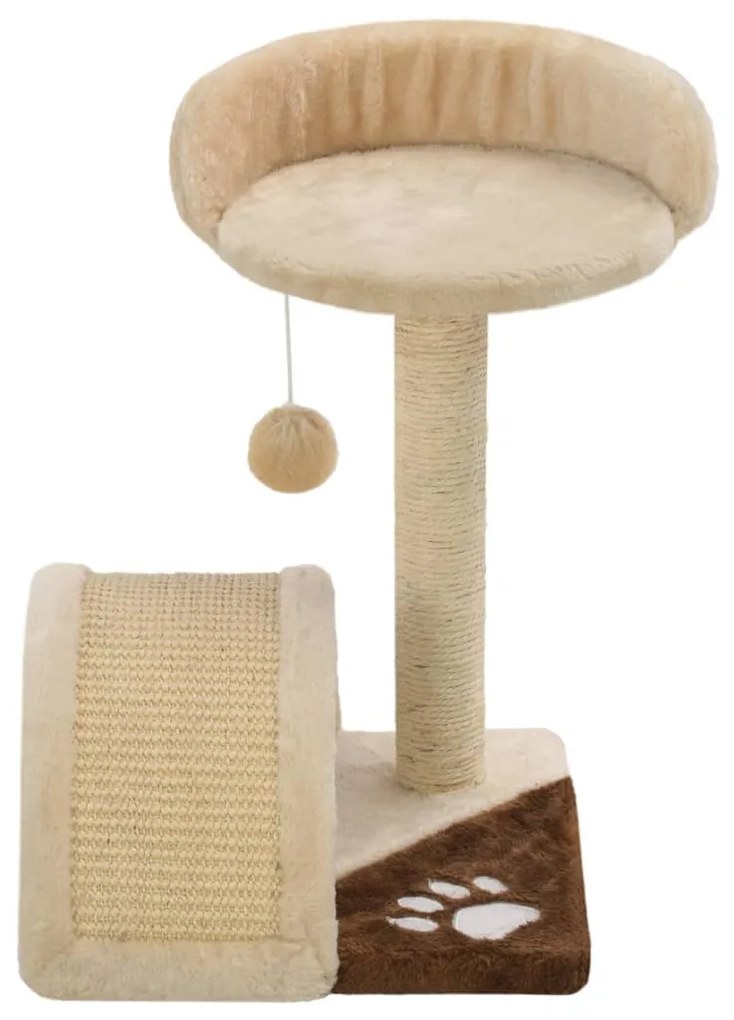 Árvore p/ gatos c/postes arranhadores sisal 40 cm bege/castanho