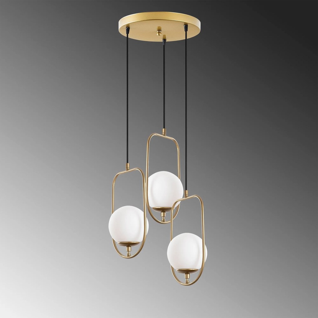 Candeeiro Suspenso Skew – Dourado – 55 cm