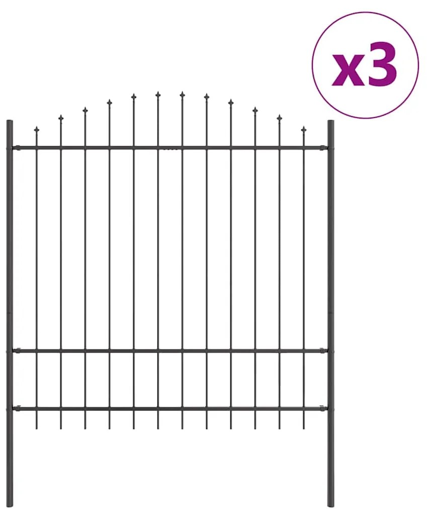 Cerca de Jardim com Topo de Arco Cinza 5.1x1.75m em Aço