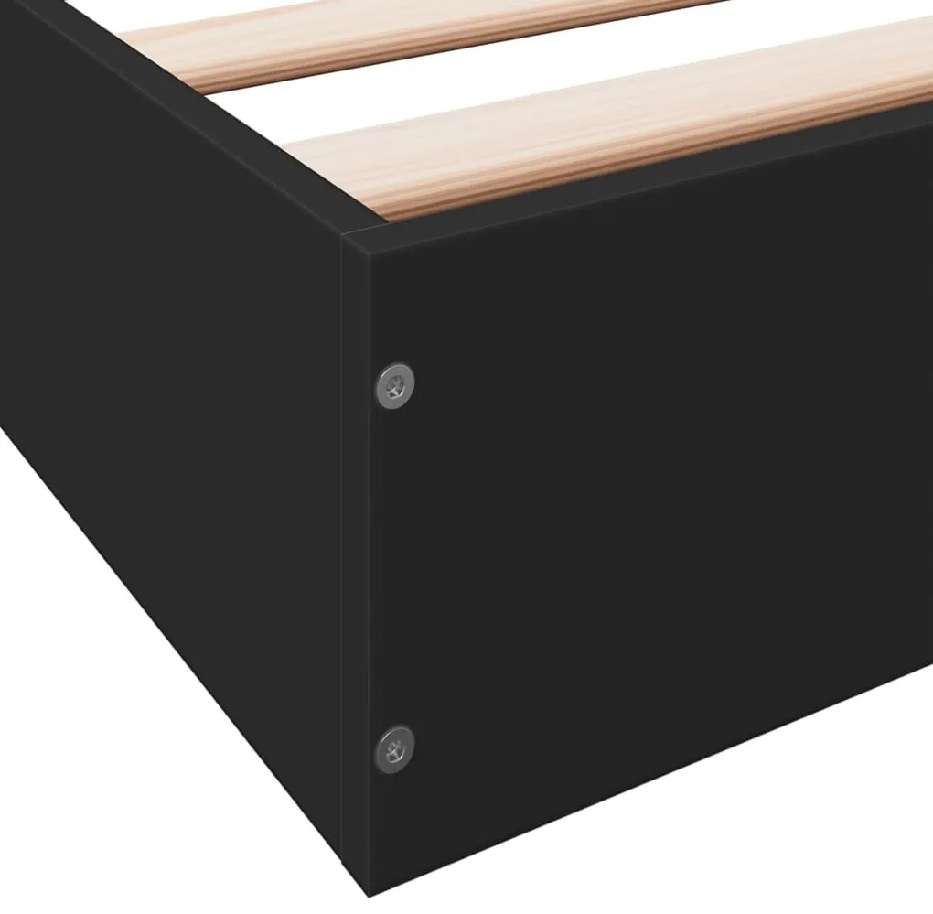 Estrutura de cama 90x200 cm derivados de madeira preto