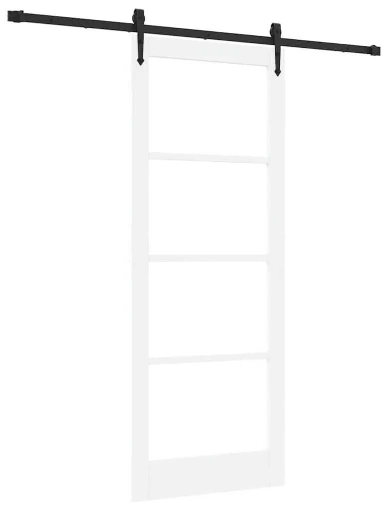 Porta Deslizante vidaXL com Ferragens Conjunto Branco 83x211 cm Madeir