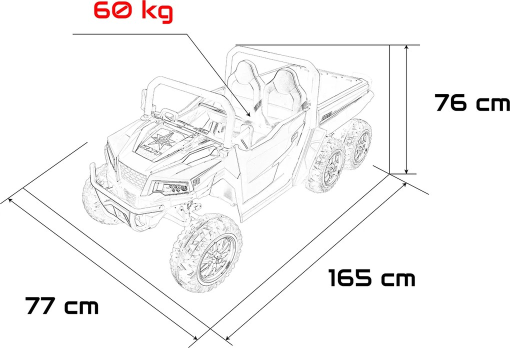 Carro elétrico para Crianças Farmer 2 lugares 24V 4x4 Truck X-POWER, Rodas de espuma EVA, Assento Couro ecológico Azul