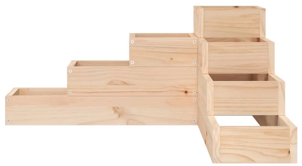 Floreira de jardim com 4 níveis 80,5x79x36 cm pinho maciço