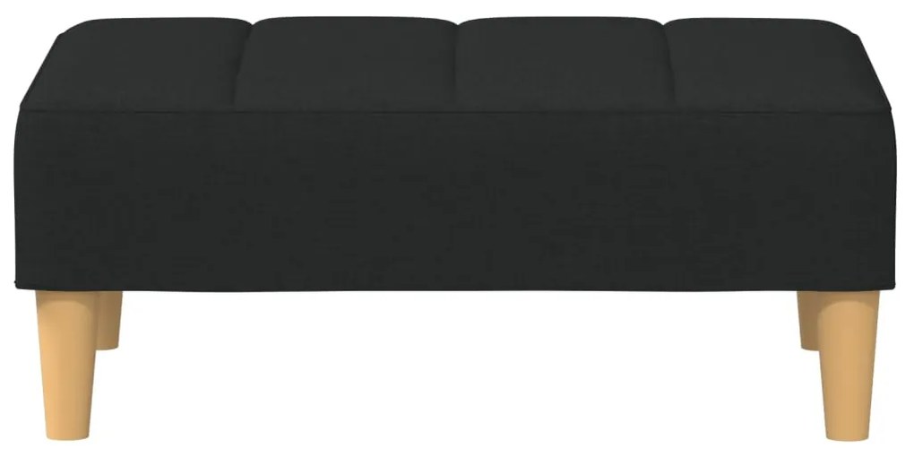 Sofá-cama de 2 lugares com apoio de pés tecido preto