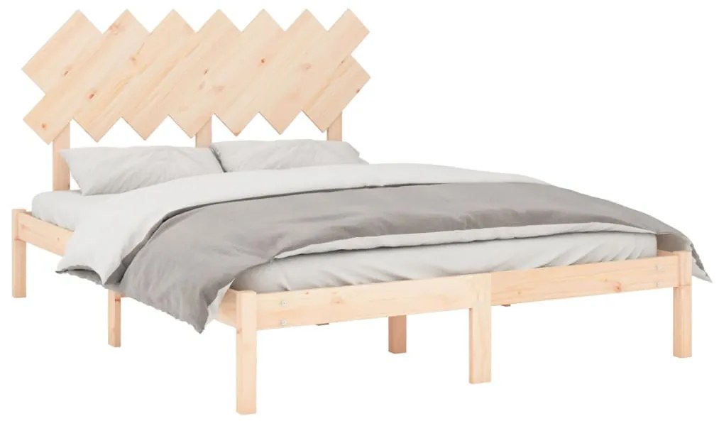 Estrutura de cama 140x190 cm madeira maciça