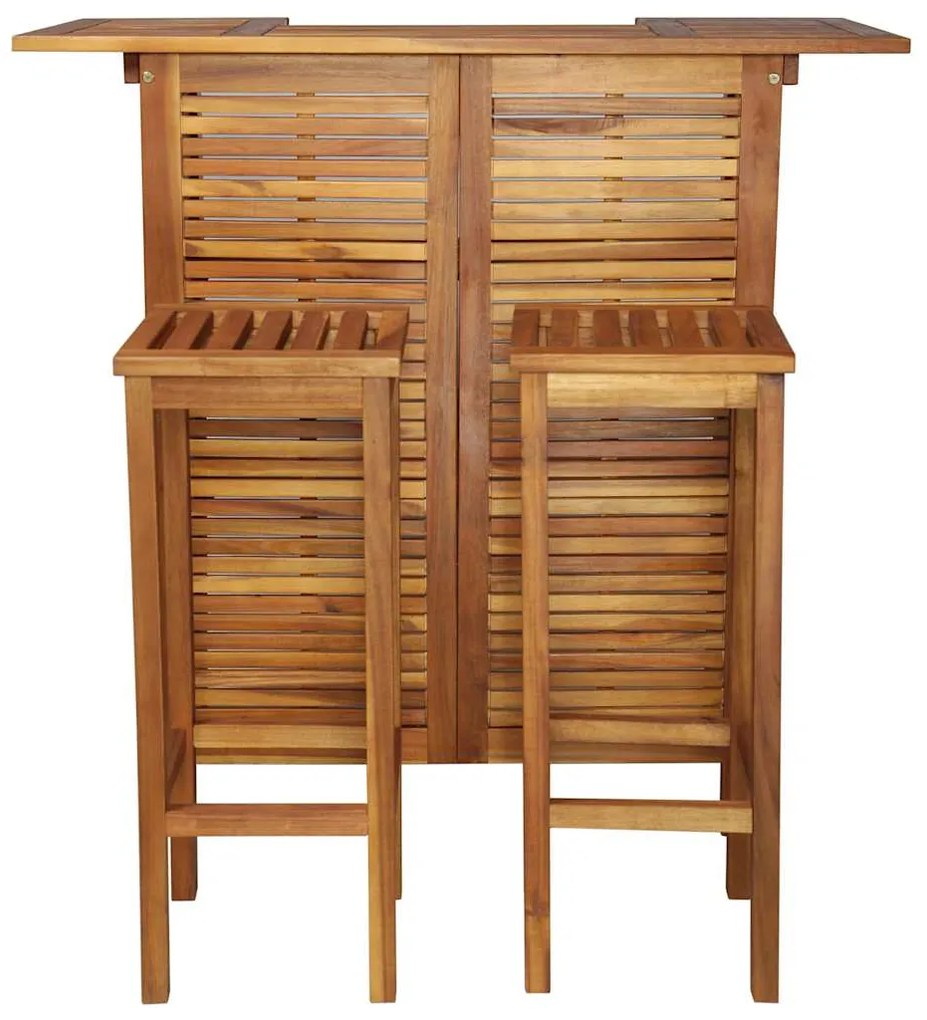 Conjunto mesa e cadeiras de bar 3 pcs madeira de acácia maciça