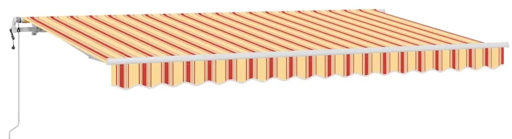 Toldo Retrátil Multicolorido e Amarelo e Laranja e Branco