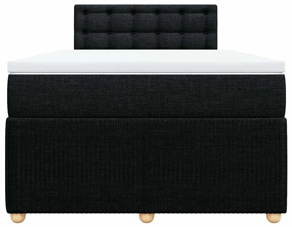 Cama com molas/colchão 120x200 cm tecido preto