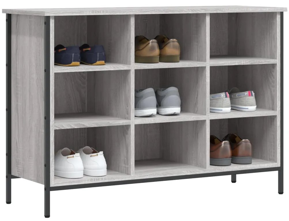 Sapateira 100x35x70 cm derivados de madeira cinzento sonoma