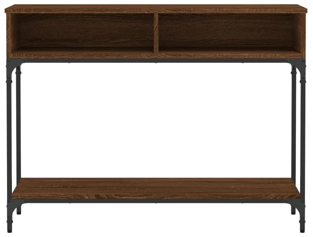 Mesa consola 100x30,5x75 cm derivados madeira carvalho castanho