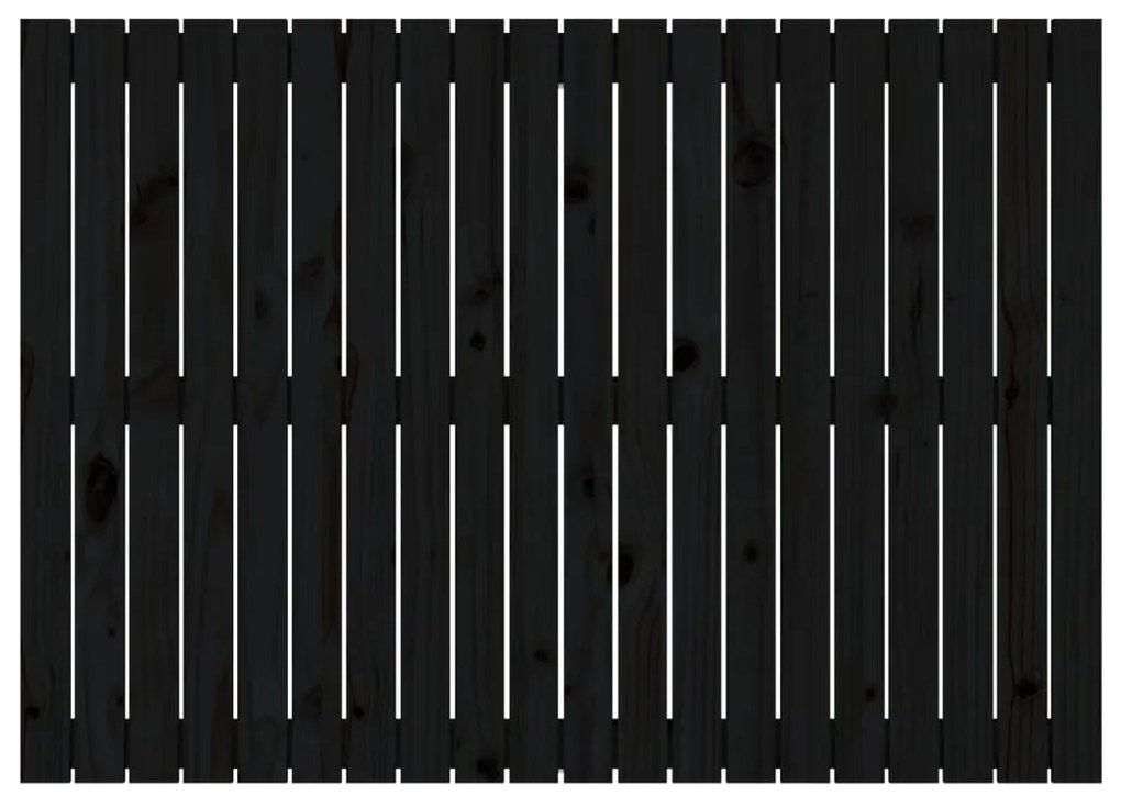 Cabeceira de parede 127,5x3x90 cm madeira de pinho maciça preto