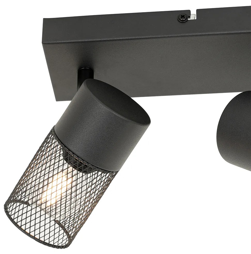 Foco industrial preto ajustável 2 luzes - Jim Industrial