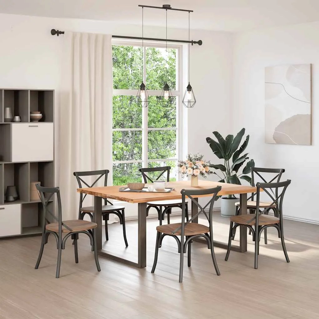 Pés para mesa de jantar em formato de U, 2 peças, aço natural, 100x(72