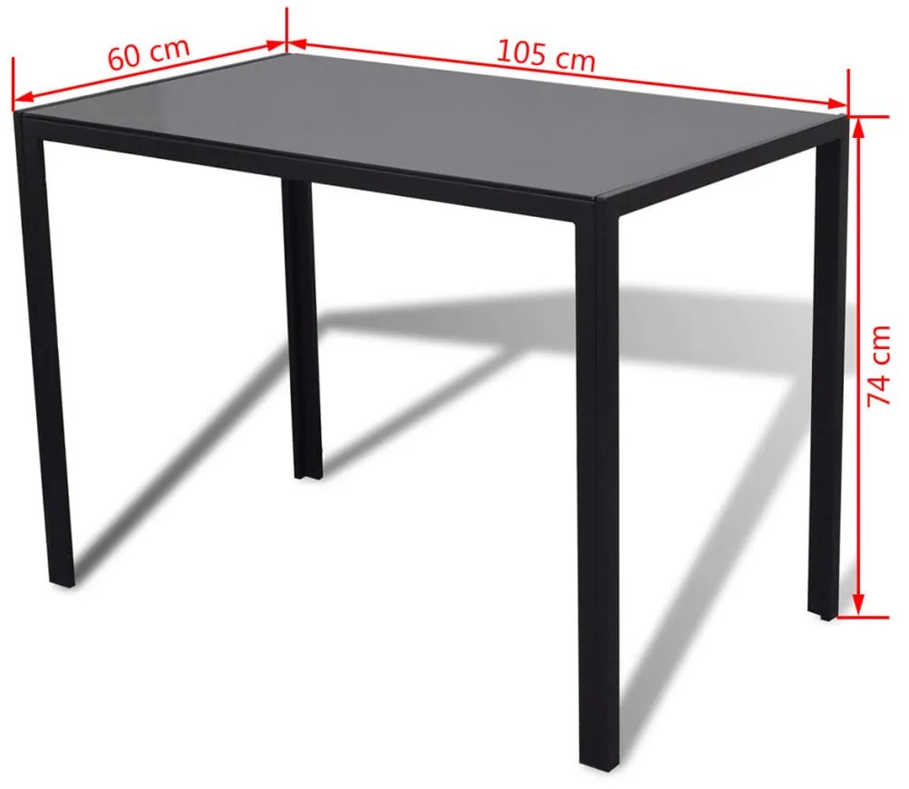 Conjunto mesa de jantar 5 pcs preto e branco