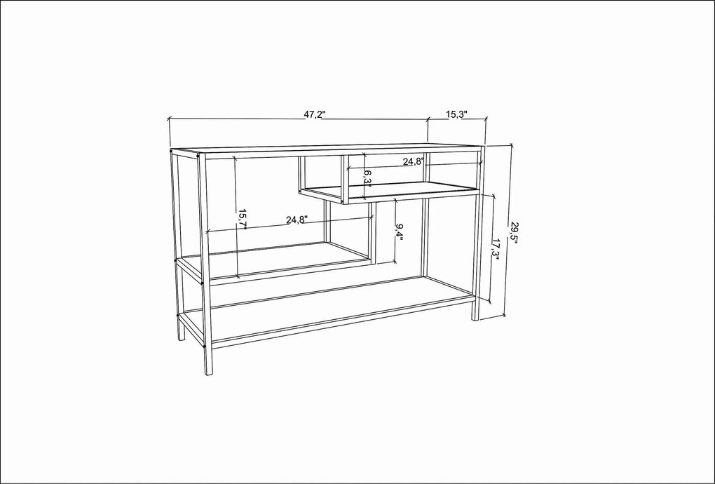 Móvel TV Robbins – Branco e Antracite – 120x39x75 cm