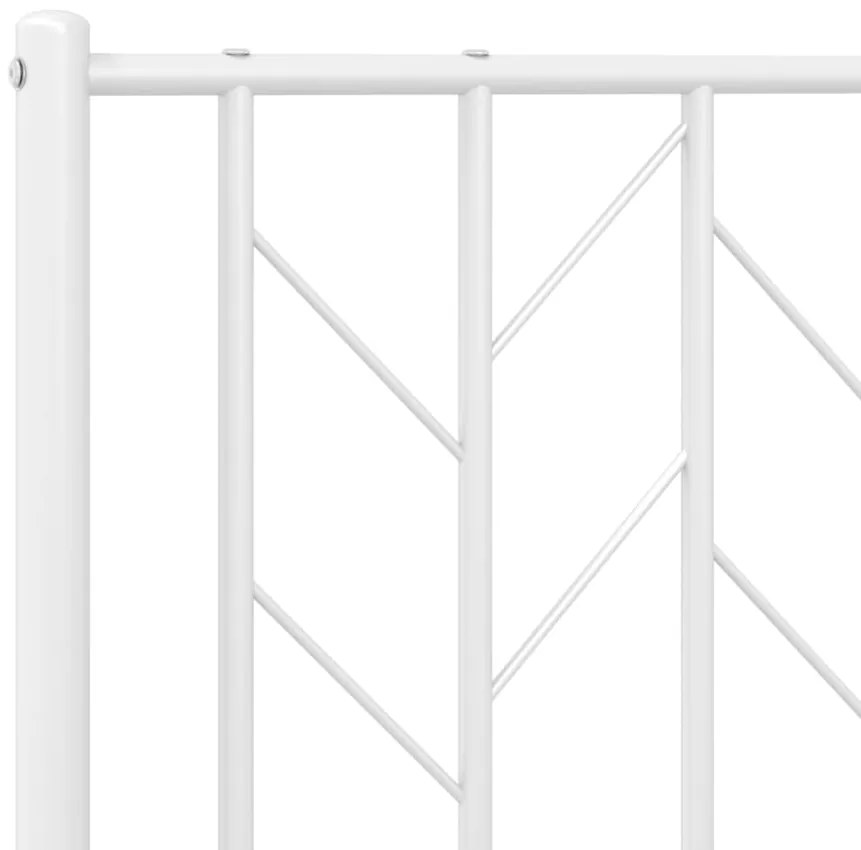 Estrutura de cama com cabeceira e pés 90x190 cm metal branco