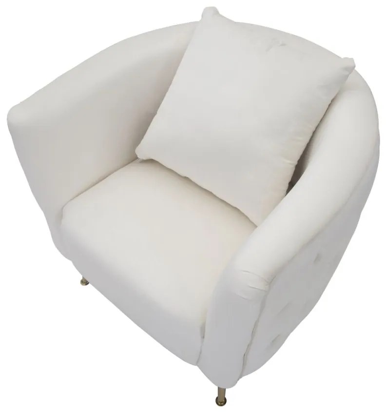 POLTRONA BUCAREST 76X74X73 CM CREME E DOURADO