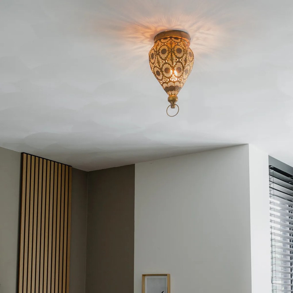 Candeeiro de teto oriental dourado 19 cm - Mowgli