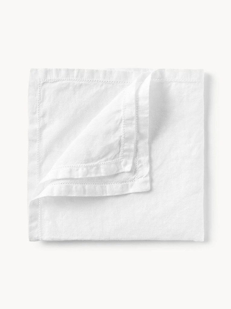 Individuais de linho com bainha aberta Larissa, conjunto de 2