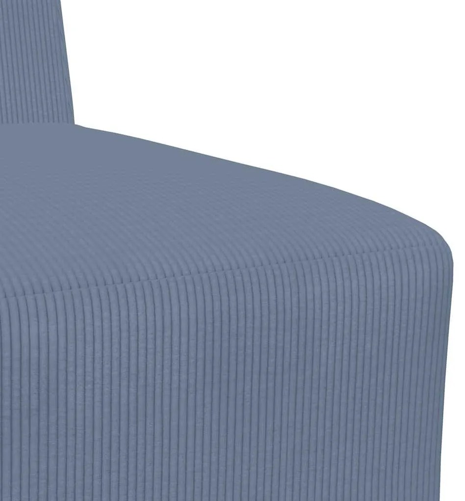 Poltrona tecido corduroy 55 cm azul