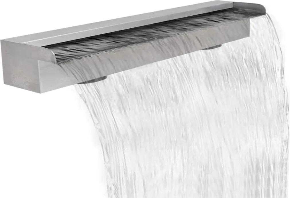 Chafariz cachoeira retangular para piscinas em aço inoxidável 90 cm