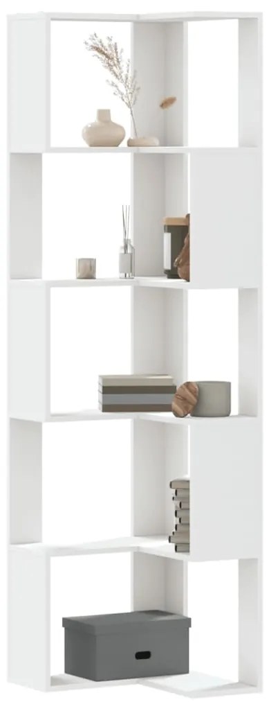 Estante canto 5 prateleiras 50x50x179 cm deriv. madeira branco