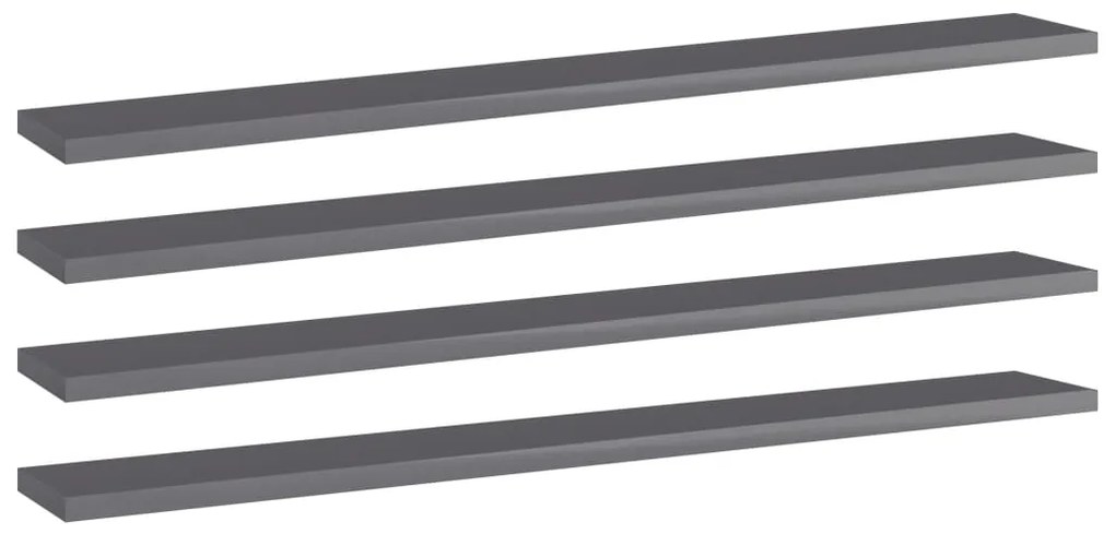 vidaXL Prateleiras para estante 4 pcs 80x10x1,5cm contraplacado cinza