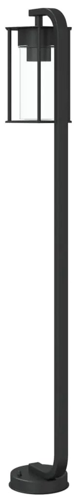 Candeeiro de chão para exterior 3 pcs 100 cm aço inox. preto