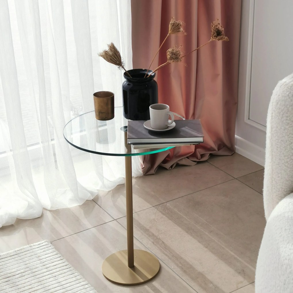 Mesa de Centro Social – Dourada – 40x50x40 cm