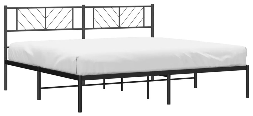 Estrutura de cama em metal com cabeceira 180x200 cm preto