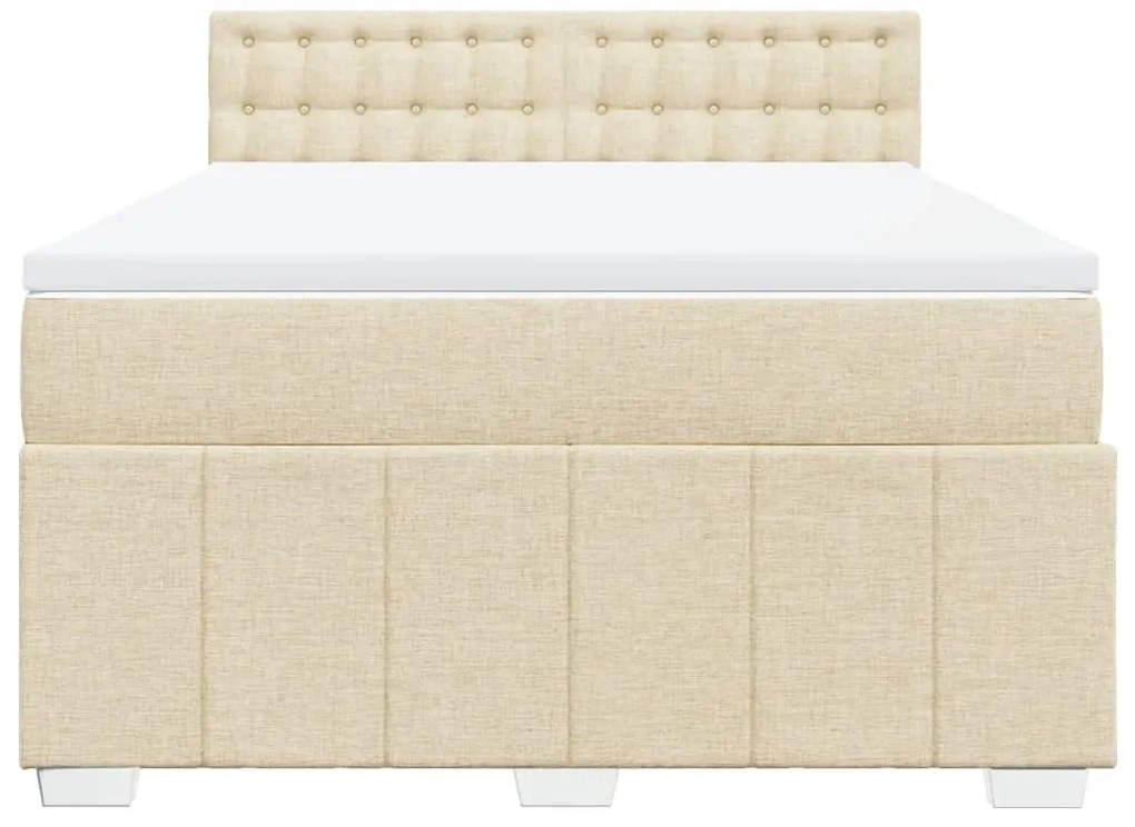 Cama com molas/colchão 140x200 cm tecido cor creme