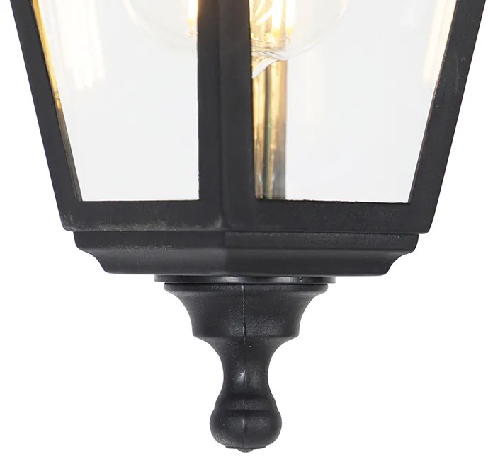 Candeeiro de suspensão clássico para exterior preto IP44 - Capital