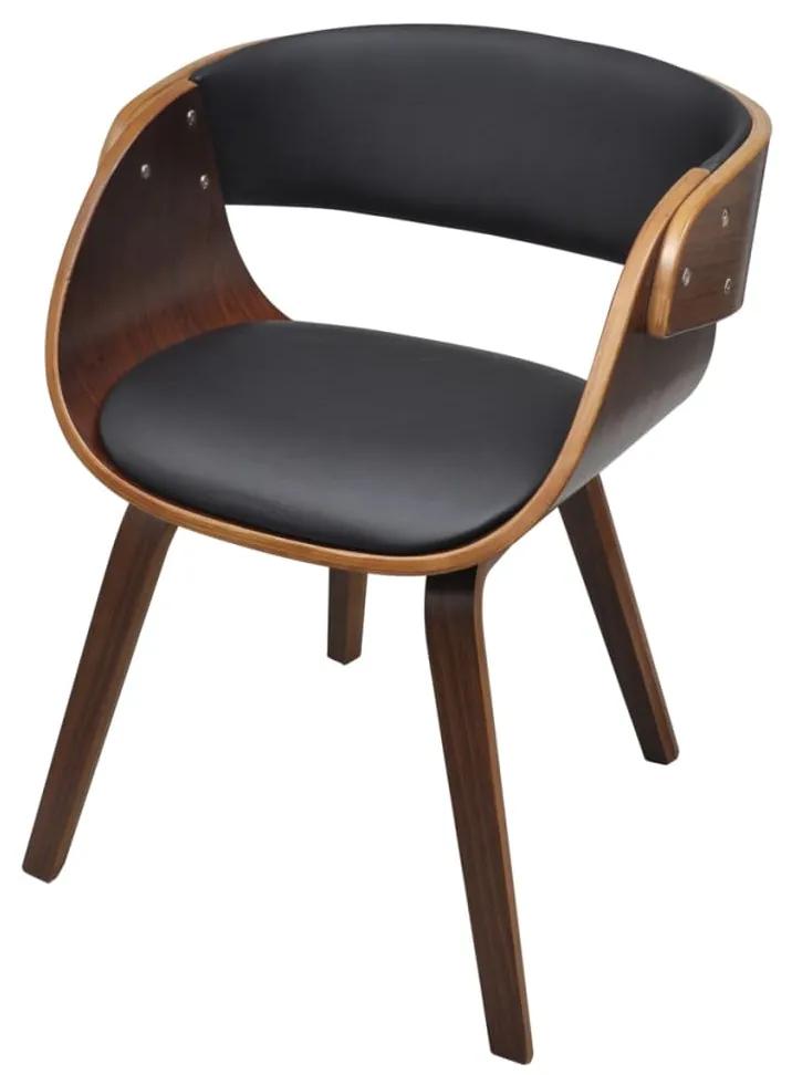 240708 vidaXL Cadeira de jantar madeira curvada e couro artificial