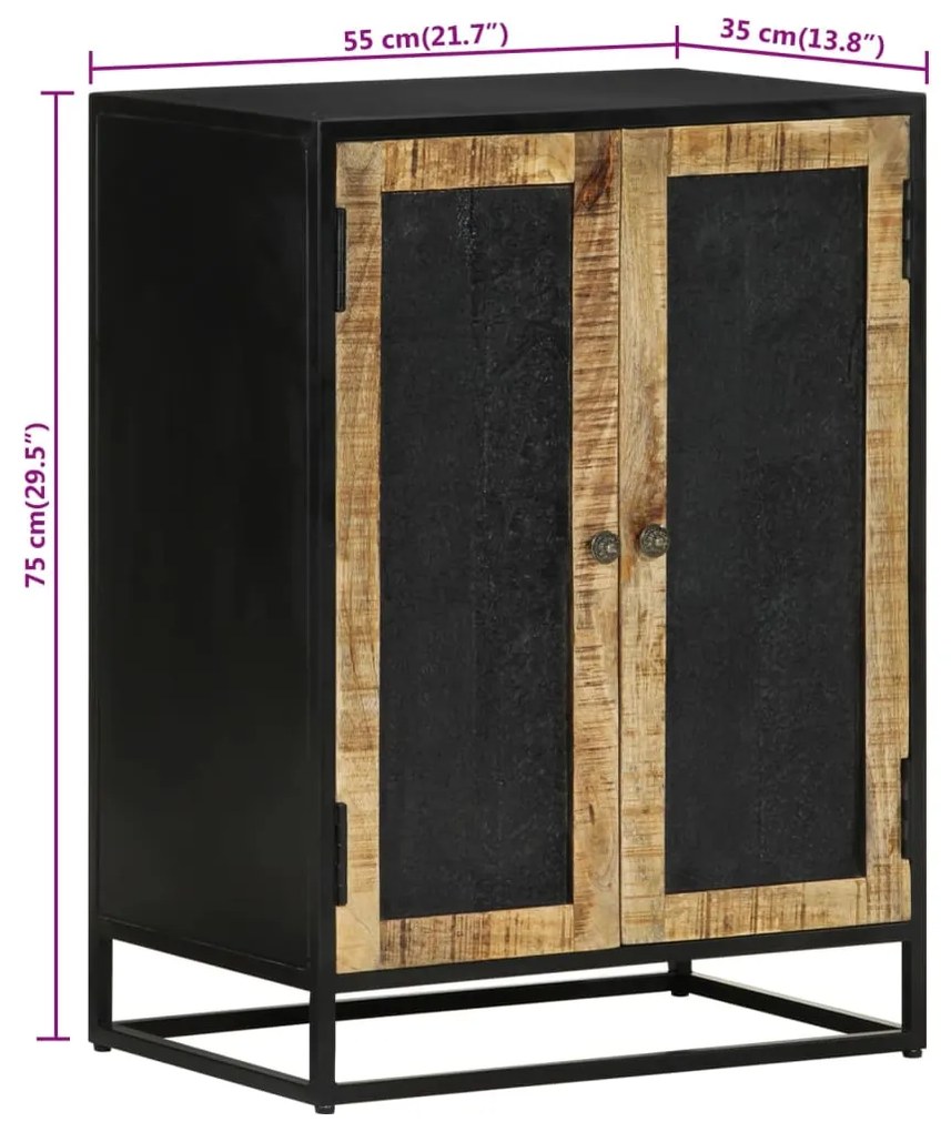 Aparador com 2 portas 55x35x75 cm mangueira maciça/ferro