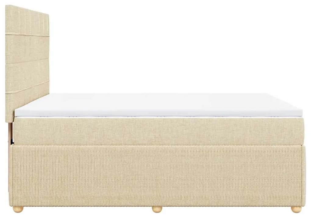 Cama com molas/colchão 140x190 cm tecido cor creme