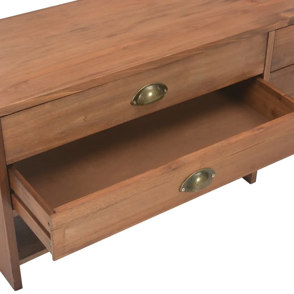 Móvel de TV com 4 gavetas 120x30x40 cm abeto maciço