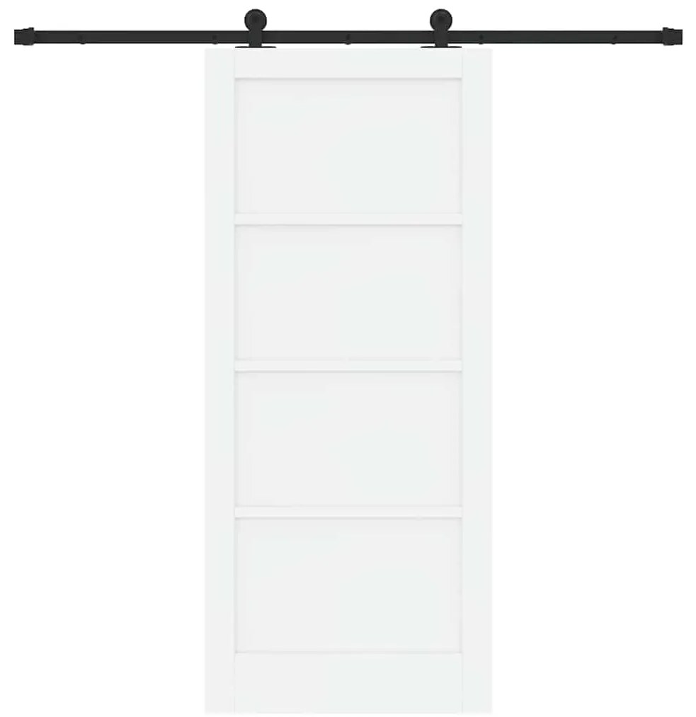 Porta Deslizante com Conjunto de Ferragens Branca 86x198,5 cm Madeira