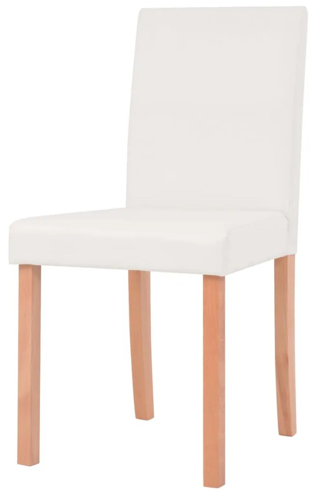 Mesa e cadeiras de jantar 7 pcs couro artificial carvalho creme