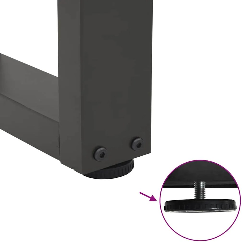 Pés para mesa de jantar em V, 3 peças, antracite, 90x (72-73,3) cm, aç