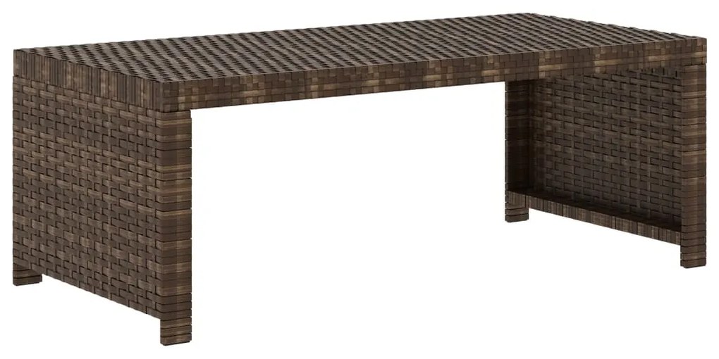 5 pcs conjunto lounge jardim c/ almofadões vime PE castanho