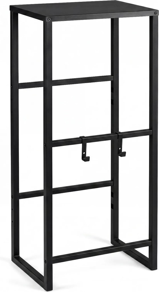 Estante para Caixas de Armazenamento, 47,5 x 32 x 102 cm, Prateleiras com Inclinação Ajustável, Preto