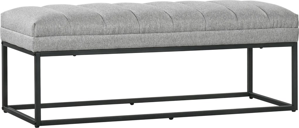 HOMCOM Banco com design industrial, Banco de cama, Pés metálicos, Rosa + Preto | Aosom Portugal