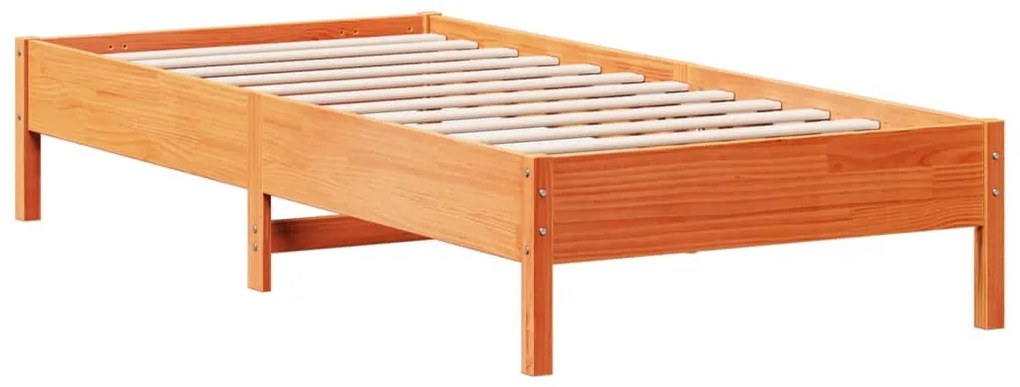 Cama sem colchão 90x200 cm pinho maciço castanho-mel