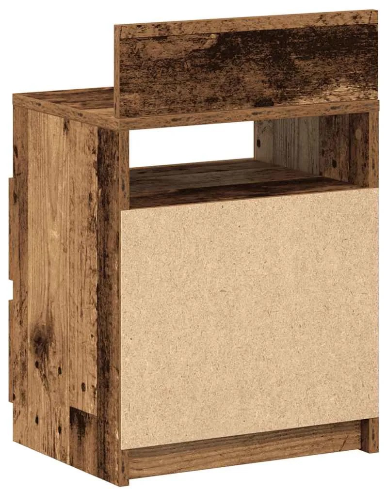 Mesa de cabeceira com 2 gavetas 40x33x60 cm madeira velha